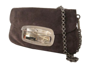 Prada brown suede purse